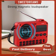 FM Portable Radio Rechargeable Digital Radio Recorder BT 5.4 Radio Speaker