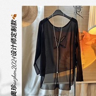 windbreaker women plus size ✦Thin Like Cicada Wings 2024 Butterfly Bone Beauty Shirt Chinese Style L