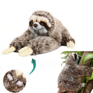 QINMEI Stuffed Sloth Toy 35cm Lifelike Cute Kids Toy Cuddly Birthday Soft Plush Sloth