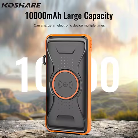 KOSHAER Fast Charging Magnetic Wireless Charger Power Bank Solar Charging Power Bank Mobile Phone Po