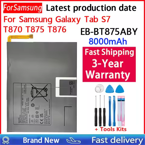 8000mAh EB-BT875ABY Battery For Samsung Galaxy Tab S7 S8 X700 X706 SM-T870 T875 T876B Tablet Replace