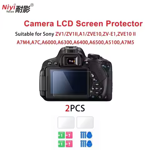 9H Tempered Glass Screen Protector 2PCS for Sony ZV1/ZV1II A1/ZVE10 ZV-E1 ZVE10 II A7M5 A7M4 A7C A60