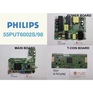 PHILIPS LED TV 55PUT6002S/98 55PUT6002 Power Board E346897 Main Board MSD6A638-T8E2 T-Con Board 6870