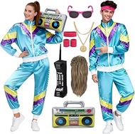 80er Jahre Outfit Herren Damen 90er Jahre Jogginganzug Disco Retro Trainingsanzug Herren Kostüm Erwa