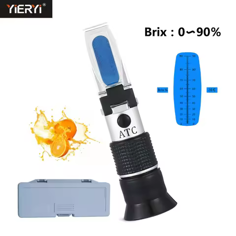 Portable Brix Refractometer 0-90% HandHeld Sugar Content Meter for Fruit Juice Soup Liquid Index Tes