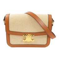 CELINE 帆布Teen Triomphe金扣肩背袋