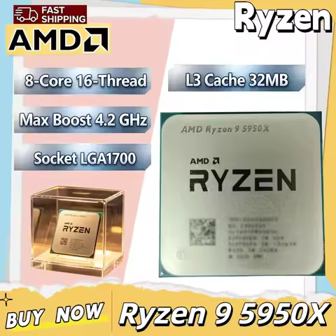AMD Ryzen 9 5950X Series Vermeer (Zen 3) 16-Core 3.4 GHz Socket AM4 105W Socket AM4 Without Cooler L