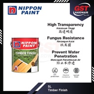 Nippon Paint Timber Finish 5L Nippon Wood Paint Cat Clear Kayu Cat Kayu Syelek kayu Kilat Cat Varnish Kayu