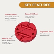 3PCS Dual Cavity Butt Connector แม่พิมพ์สภาพอากาศลวด Splicing แม่พิมพ์สำหรับ 12-10AWG 16-14AWG 22-18