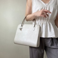 中古正品 Delvaux 白色真皮手提包 通勤包 比利時製