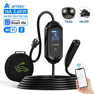 AFYEEV ที่ชาร์จอีวีแบบพกพา32A/16A กล่องชาร์จ Tesla EVSE EU US CEE Plug เครื่องชาร์จไฟรถยนต์สำหรับ Te