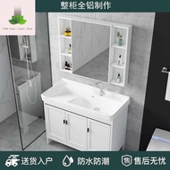 ⊕Space aluminum laundry cabinet balcony laundry sink pool floor bathroom cabinet with washboard cabinet combination