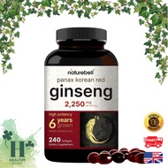 ❖ NatureBell Korean Red Ginseng 2250mg Per Serving 240 Softgels