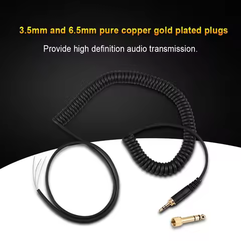 For Beyerdynamic DT 770/ 770Pro/ 990/ 990Pro Earphones Headphones Audio Spring Wire Coil Cable