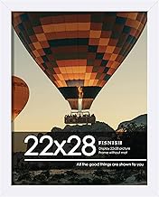Fisnish 22x28 Poster Frame, White 22 x 28 Frame for Horizontal or Vertical Wall Mounting, 1 Pack
