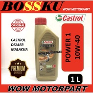 CASTROL POWER 1 10W-40 ENGINE OIL API SN JASO MA2 POWER1 4T ENGIN OIL 10W40 10W 40 MINYAK HITAM 4T C