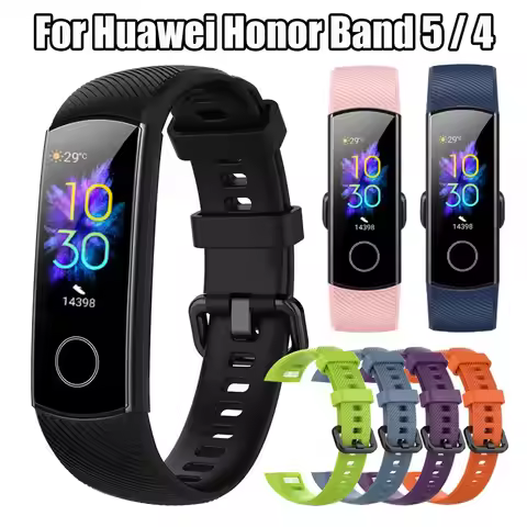Sport Replacement Smart Wristband Watch Band Wrist Strap for Honor Band 5 4 Silicone