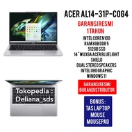 Laptop Acer AL14-31P-C0G4 Intel Core N100 8GB/512GB SSD 14" WUXGA Garansi Resmi 1 Tahun Laptop Acer Intel N100 8GB/512GB SSD Laptop Acer Murah Laptop Acer Ram 8GB Murah