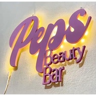 Custom name letters embossed wood led NEW