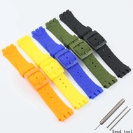 11d Watch Accessories Silicone Strap Pin Buckle for Swatch 21mm suuk400 suuw100 Diving Men s a j7k