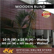 KK - Wooden Outdoor Blinds 10'(W) x 10'(H) ( Walnut )  100% Kayu Meranti ( Ready Stock )