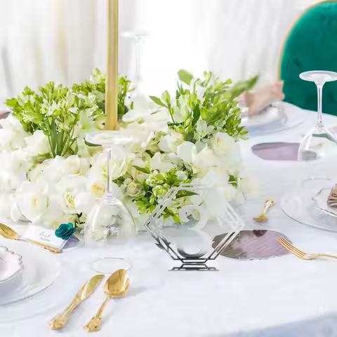 10Pcs Acrylic Reserved Seating Table Signs Hexagonal Number Pattern Wedding Banquet Restaurant Party