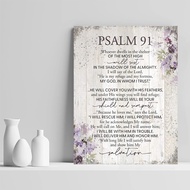 Psalm 91 Canvas Painting Wall Decor Inspiring Quote Classy Vertical Frame Wall Hanging Decoration