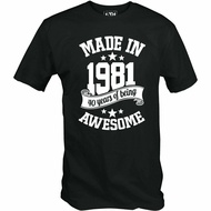 T-Shirt For Mens 40Ths Made In 1981 40Th Basic Hip Hop Tee