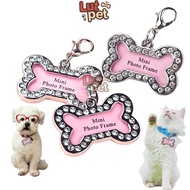 Pet name tags - Cute dog and cat name tags with collars - lutpet