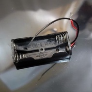 AAA 3A 電池盒 無蓋 盒座 兩節 二節 串聯 1.5 3 V 帶線 DC 免焊 強光 電筒 收音機 頭燈 電池 直出 插頭 插座 STEM STEAM STREAM 中學 小學 科學 教學 se