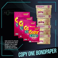 All U Want - Promo Bundle 5 Reams 1 Box Bond Paper Copy One 70gsm A5 | Short | A4 | Long Size