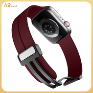 Magnetic Buckle Silicone Strap for smartwatch Ultra/Ultra 2 49mm 45mm 41mm Series 10 9 8 7 6 5 4 3 B