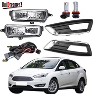 【Direct-sales】 Car Front Bumper Fog Assembly Lampshade H11 Bulb Harness Wire Bracket Cover For Ford Focus Mk3 2015 2016 2017 2018