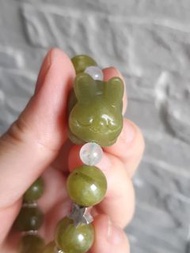 青提奶蓋 岫玉 兔手串 11m+