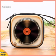 HUA  Wallet Radio Tape Print Zipper Closure Vintage Metal Coin Purse Storage Pouch for Party