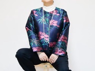 帶有和服織紋的 KABUKI 圖案圓領外套