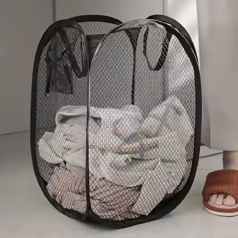 Mesh Pop-up Laundry Basket, Laundry Basket, Foldable Dirty Clothes Storage Basket, Large Capacity St