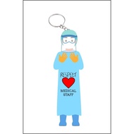 Respect Medical Staff keychain kkm covid hospital icu PPE