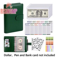 [risingmpS] PU Leather Budget Binder With Cash Envelopes Pockets Zip Small French Budget Pouch Binde
