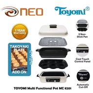 TOYOMI Multi Functional Pot MC 8201 Multi Cooker with 3 in 1 Non-Stick Cooking Pot (BBQ, Hotpot and Steamer)