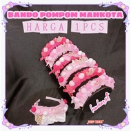 CROWN POMPOM HEADBAND PREMIUM CROWN HEADBAND PARTY HEADBAND/ CUTE HEADBAND/ FASHION CROWN HEADBAND F