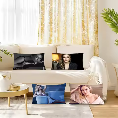 Actor E-Elizabeth O-Olsen cushion cover Rectangle Pillow Case Printing Bedside Sofa Room Home Decora