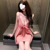 [Yueji Clothing Shop] Graceful Camellia Sweet White v-Neck Sling Nightdress Halter Slightly Transpar