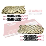 NEW (Yamaha) Original Rantai Standard Gold Emas Heavy Duty Sporket Gold Chain 415 428 122L 132L Spoc