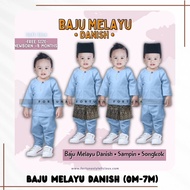 💜[0~7M@3~7KG] SOFT BLUE: Set Baju Melayu Danish by Fortuna, Sampin & Songkok, for Newborn to 7 Month