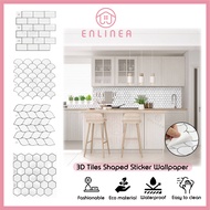 3D Tiles Sticker (30x30cm) Kitchen Bathroom Wall Tiles Sticker Self Adhesive Backsplash Clever mosaic 12x12 inch