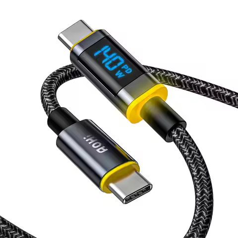 AOHI Magline+140W Nylon USB C to USB C LED Digital Display Cable 4ft