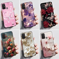 Phone Case For ZTE Blade A52 4G Casing Fashion Butterfly Flower Black Jelly Soft Silicone Back Cover