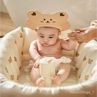 🚢insKorean Baby Bathtub Baby Bear Inflatable Bathtub Portable Foldable Children Swimming Pool