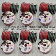 TALI BENANG SHOGUN 8X STORM BRAID LINE 100 METER #10LB #15LB #20LB #25LB #30LB #40LB (2 COLOUR)